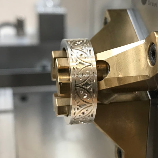 milling center micro milling a pattern into a jewelry ring | micro cnc mill